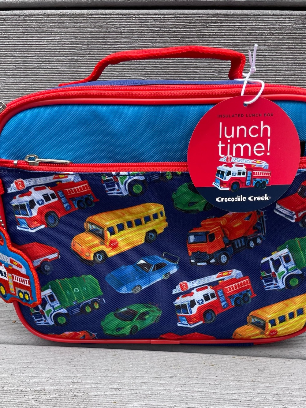 Crocodile Creek Vehicles Insulated Lunch Box Fire Truck School Bus Cars NWT